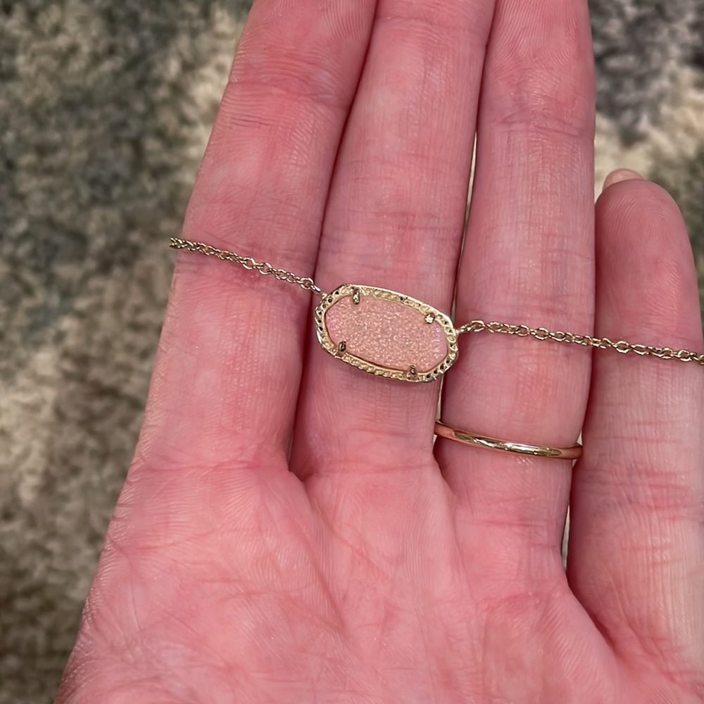 Kendra Scott light pink stone necklace.